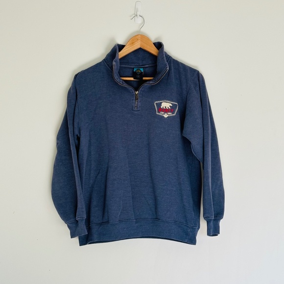 Coastal Culture | Banff Quarter Zip Coastal Culture Long Sleeve Sweatshirt Blue - Picture 2 of 11
